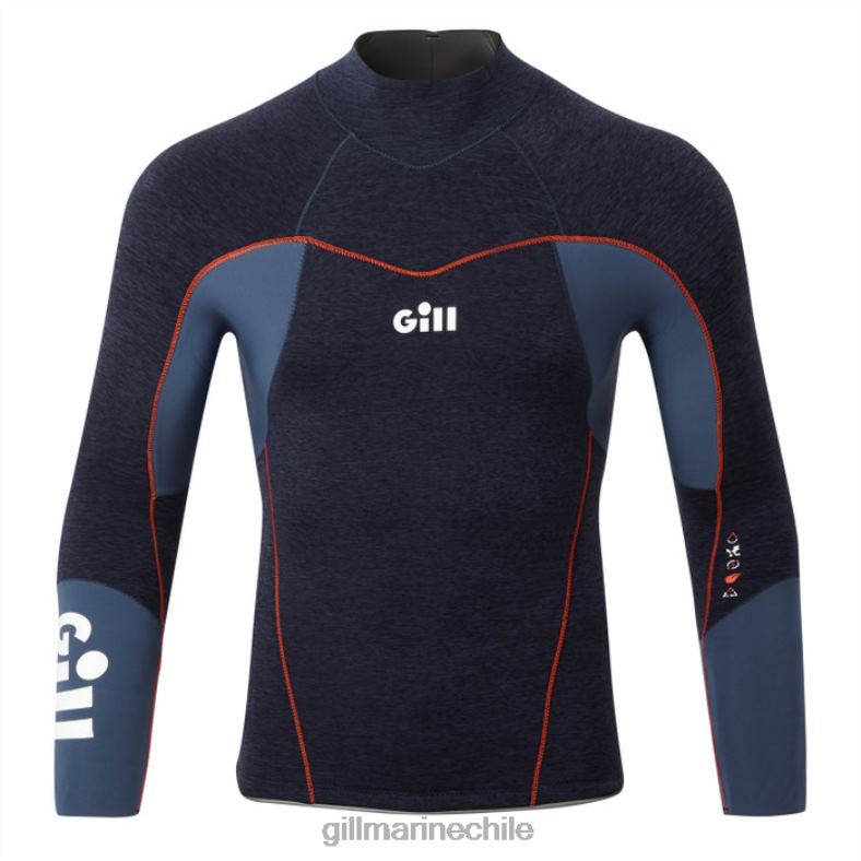 Gill Marine Clothing - Gill Marine parte superior de la celda de fuego de carrera 2LX44578 denim oscuro y naranja