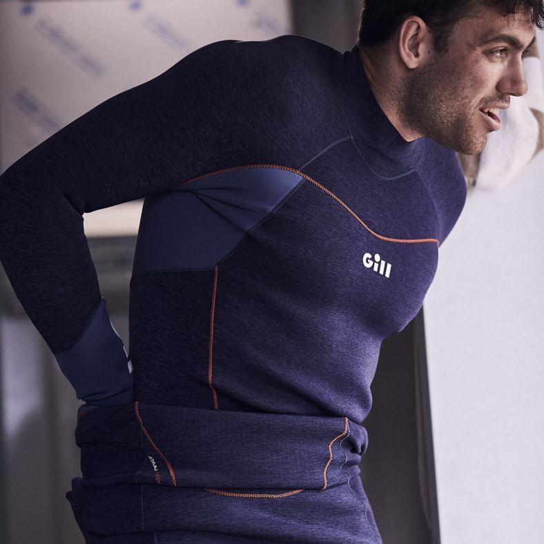 Gill Marine Clothing - Gill Marine parte superior de la celda de fuego de carrera 2LX44578 denim oscuro y naranja