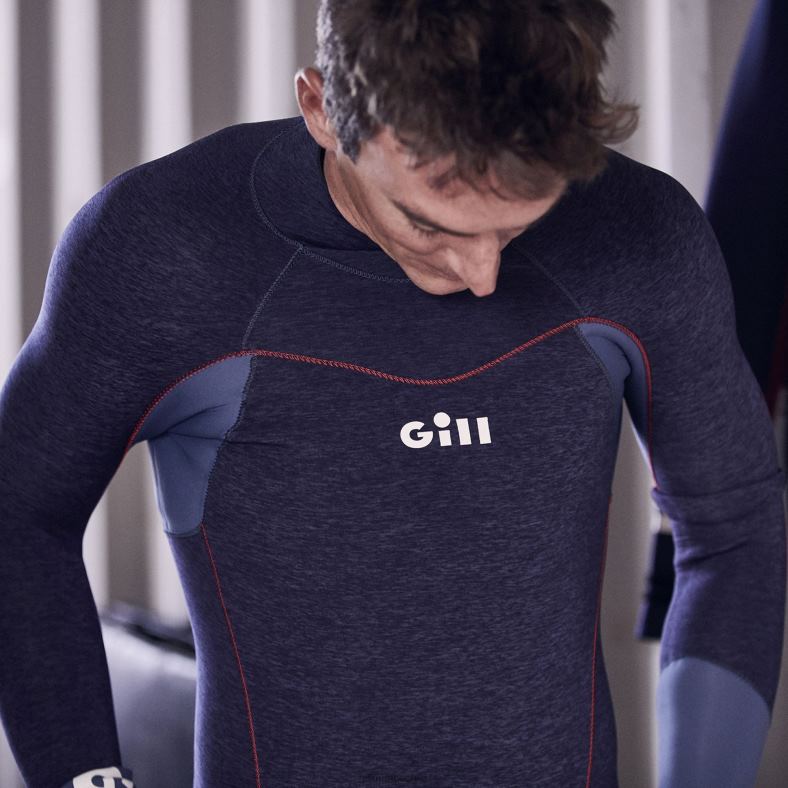 Gill Marine Clothing - Gill Marine parte superior de la celda de fuego de carrera 2LX44578 denim oscuro y naranja