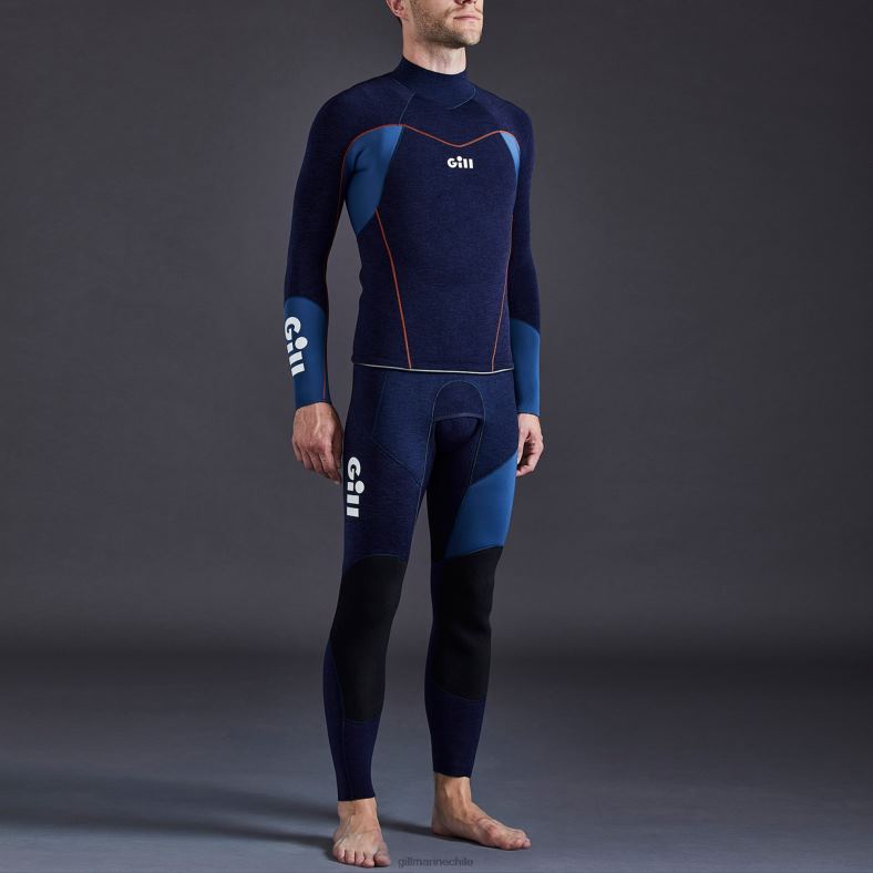 Gill Marine Clothing - Gill Marine parte superior de la celda de fuego de carrera 2LX44578 denim oscuro y naranja
