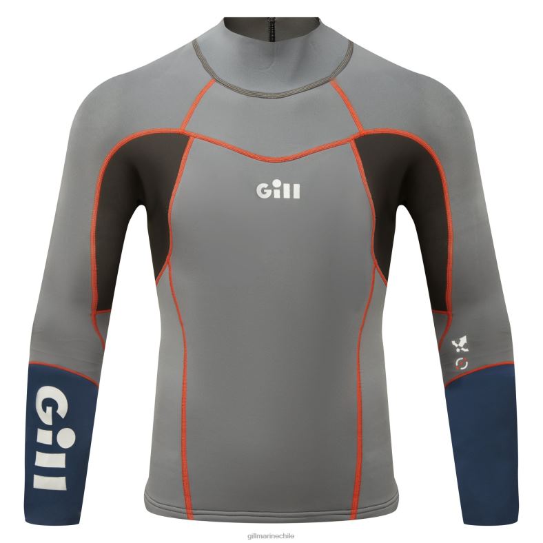 Gill Marine Clothing - Gill Marine top zenlite para hombre 2LX44534 gris acero