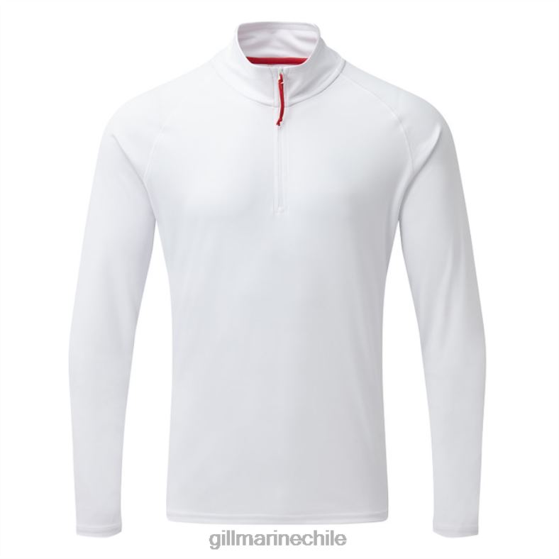 Gill Marine Chile - Gill Marine Camiseta con cremallera uv tec para hombre - manga larga 2LX44215 blanco