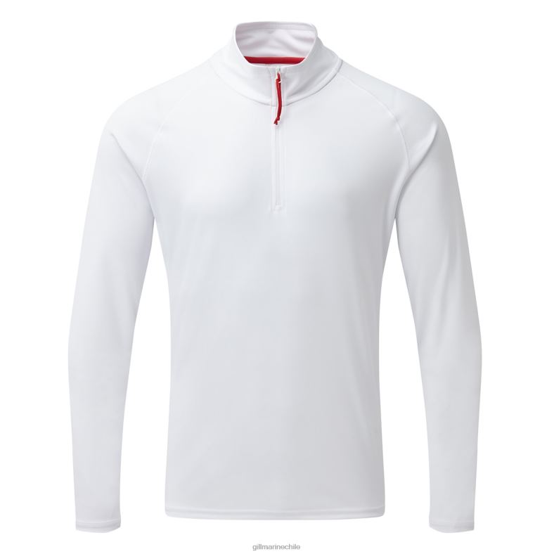 Gill Marine Chile - Gill Marine Camiseta con cremallera uv tec para hombre - manga larga 2LX44215 blanco