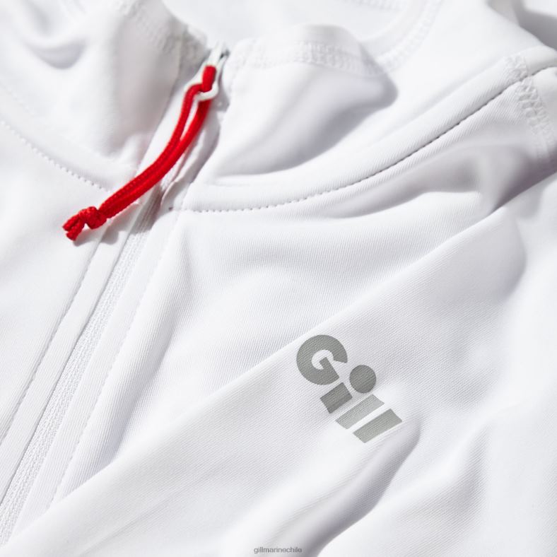 Gill Marine Chile - Gill Marine Camiseta con cremallera uv tec para hombre - manga larga 2LX44215 blanco