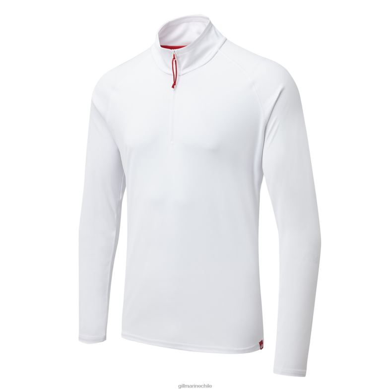 Gill Marine Chile - Gill Marine Camiseta con cremallera uv tec para hombre - manga larga 2LX44215 blanco