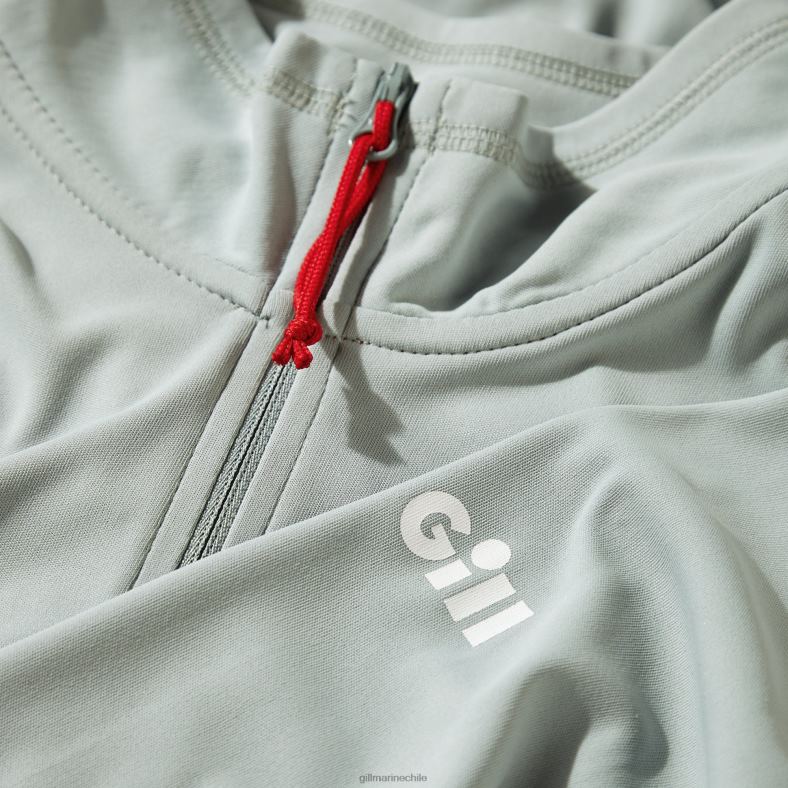 Gill Marine Clothing - Gill Marine Camiseta con cremallera uv tec para hombre - manga larga 2LX44218 gris medio