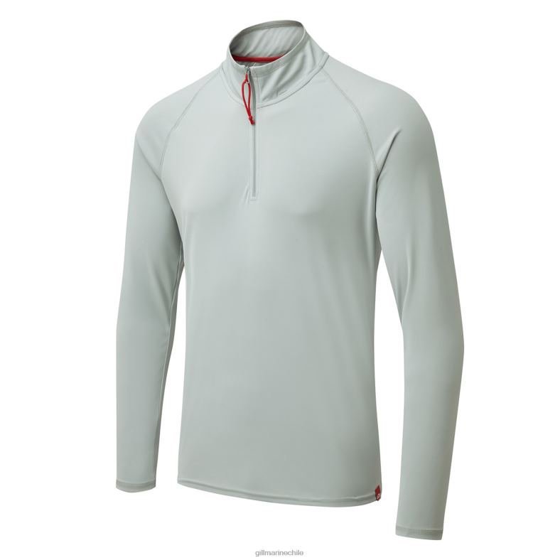 Gill Marine Clothing - Gill Marine Camiseta con cremallera uv tec para hombre - manga larga 2LX44218 gris medio