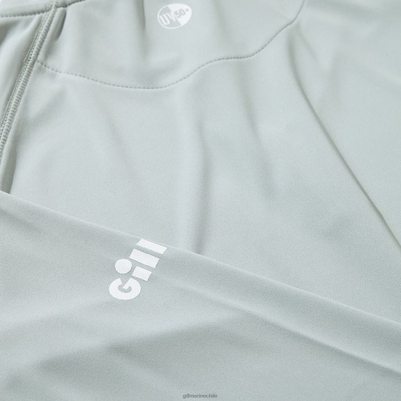 Gill Marine Chile - Gill Marine Camiseta con cremallera uv tec para mujer - manga larga 2LX44203 gris medio