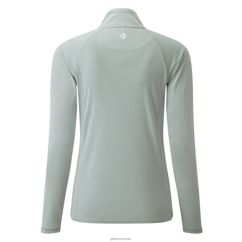 Gill Marine Chile - Gill Marine Camiseta con cremallera uv tec para mujer - manga larga 2LX44203 gris medio