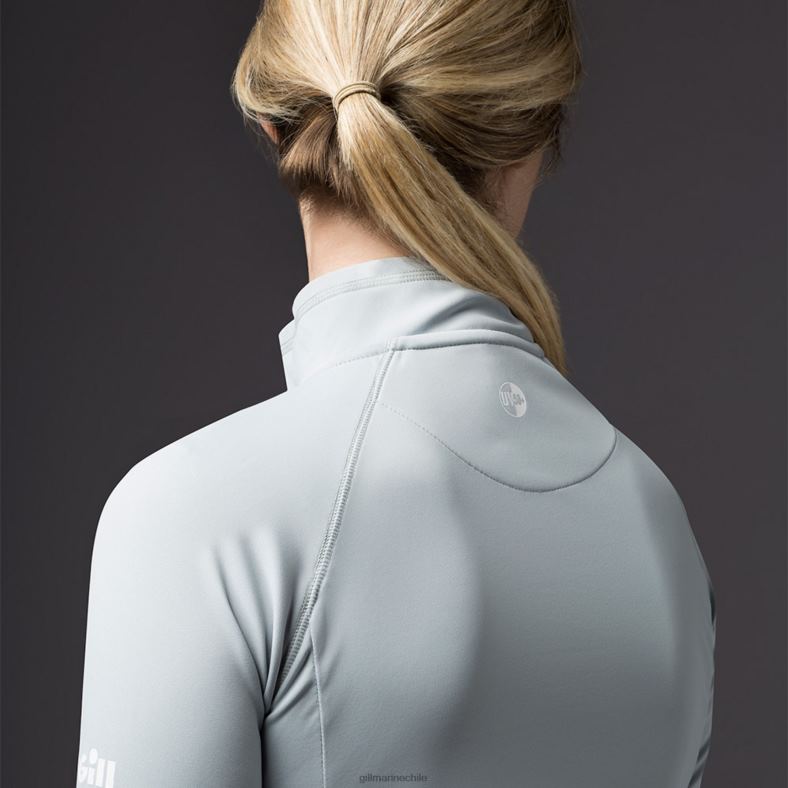 Gill Marine Chile - Gill Marine Camiseta con cremallera uv tec para mujer - manga larga 2LX44203 gris medio