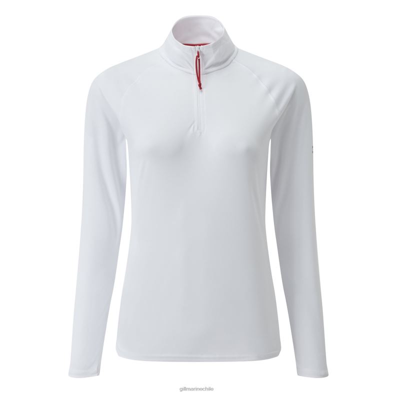 Gill Marine Clothing - Gill Marine Camiseta con cremallera uv tec para mujer - manga larga 2LX44202 blanco