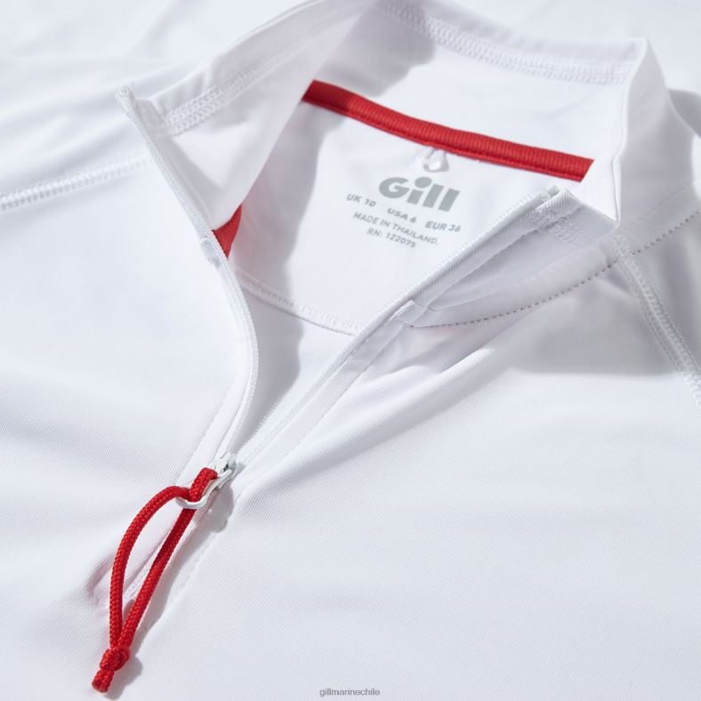 Gill Marine Clothing - Gill Marine Camiseta con cremallera uv tec para mujer - manga larga 2LX44202 blanco