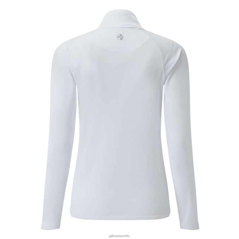 Gill Marine Clothing - Gill Marine Camiseta con cremallera uv tec para mujer - manga larga 2LX44202 blanco