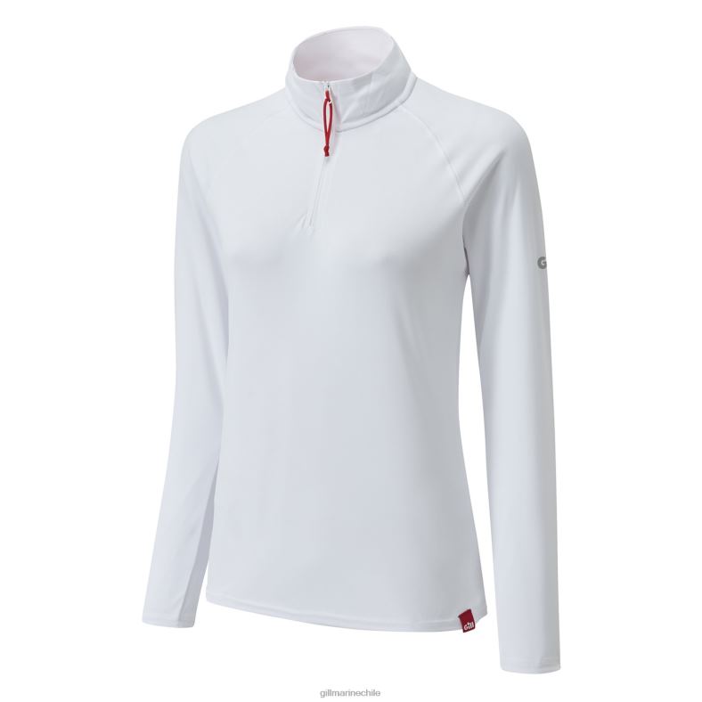 Gill Marine Clothing - Gill Marine Camiseta con cremallera uv tec para mujer - manga larga 2LX44202 blanco