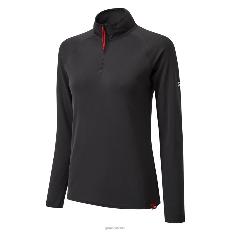 Gill Marine Clothing - Gill Marine Camiseta con cremallera uv tec para mujer - manga larga 2LX44204 carbón