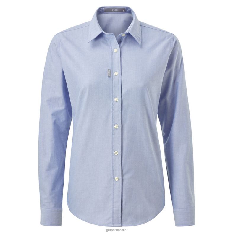 Gill Marine Clothing - Gill Marine camisa oxford de manga larga para mujer 2LX44298 azul