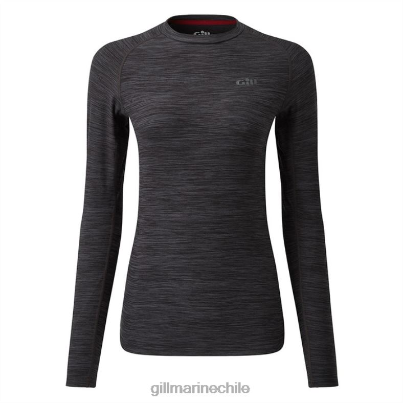 Gill Marine Chile - Gill Marine cuello redondo para mujer - manga larga 2LX44315 ceniza