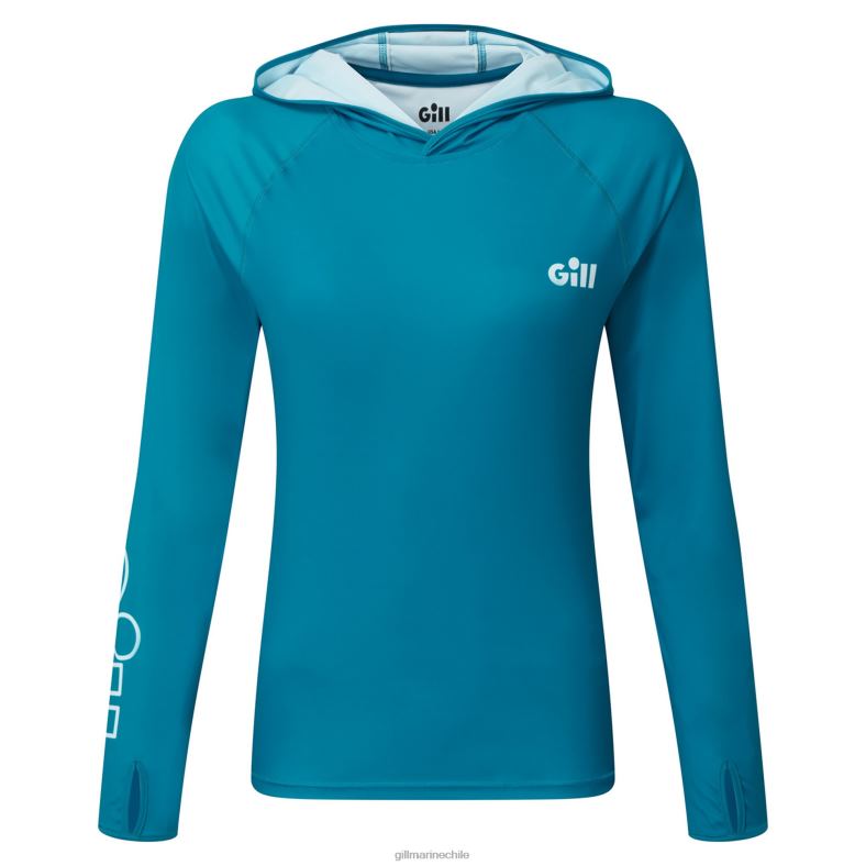 Gill Marine Clothing - Gill Marine sudadera con capucha xpel tec para mujer 2LX4448 piscina azul