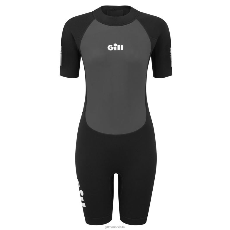 Gill Marine Clothing - Gill Marine shorty de persecución para mujer 2LX448 negro