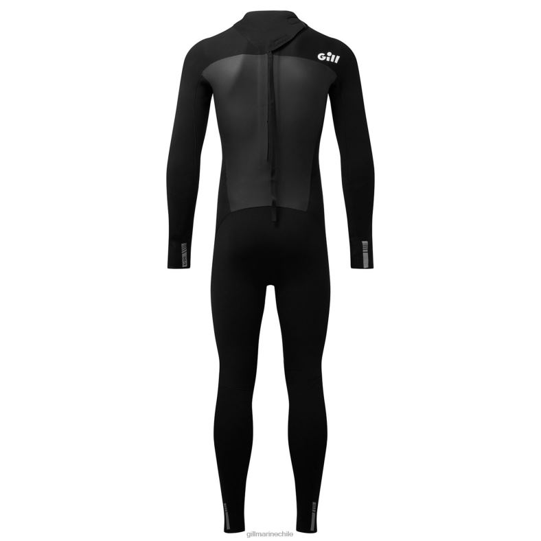 Gill Marine Chile - Gill Marine traje de neopreno de persecución para hombre con cremallera trasera de 4/3 mm 2LX4481 negro
