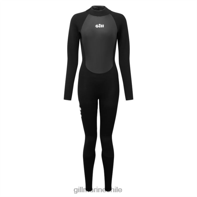Gill Marine Chile - Gill Marine traje de neopreno de persecución para mujer con cremallera trasera de 4/3 mm 2LX44341 negro