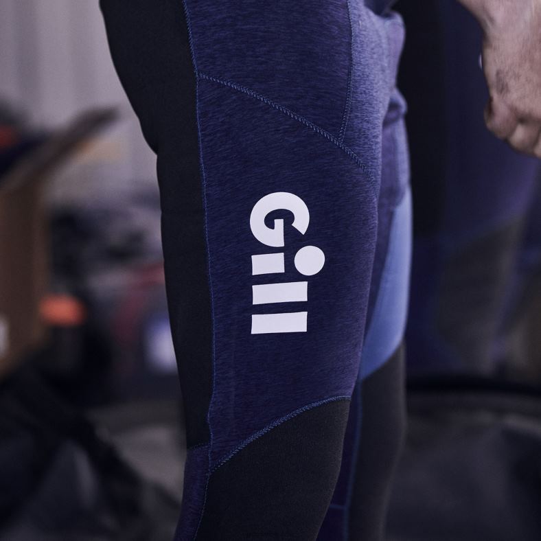 Gill Marine Clothing - Gill Marine Calzoncillo largo Firecell para hombre 2LX44228 denim oscuro y naranja