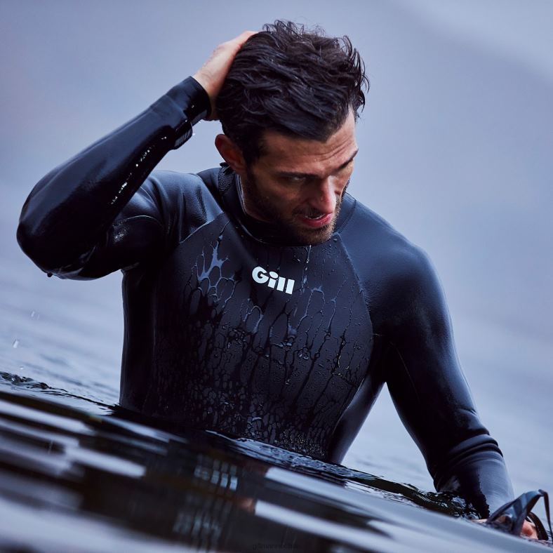 Gill Marine Clothing - Gill Marine traje de neopreno de persecución para hombre con cremallera trasera de 4/3 mm 2LX44342